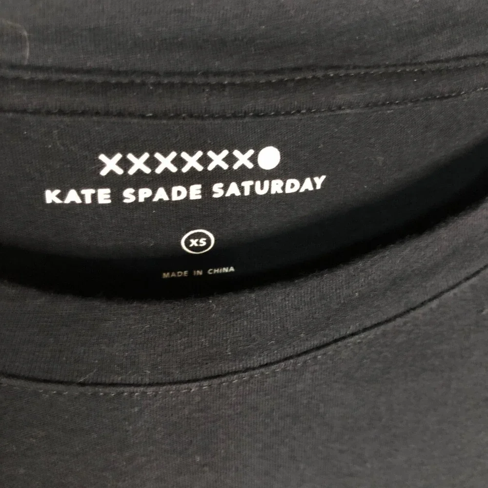 Kate Spade Saturday Black T Shirt Womens Size XS